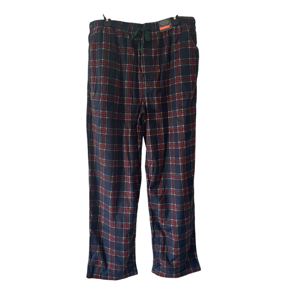 St John’s Bay Plaid Sleepwear Men's Long‎ Pants Navy Royal Stewart Size L